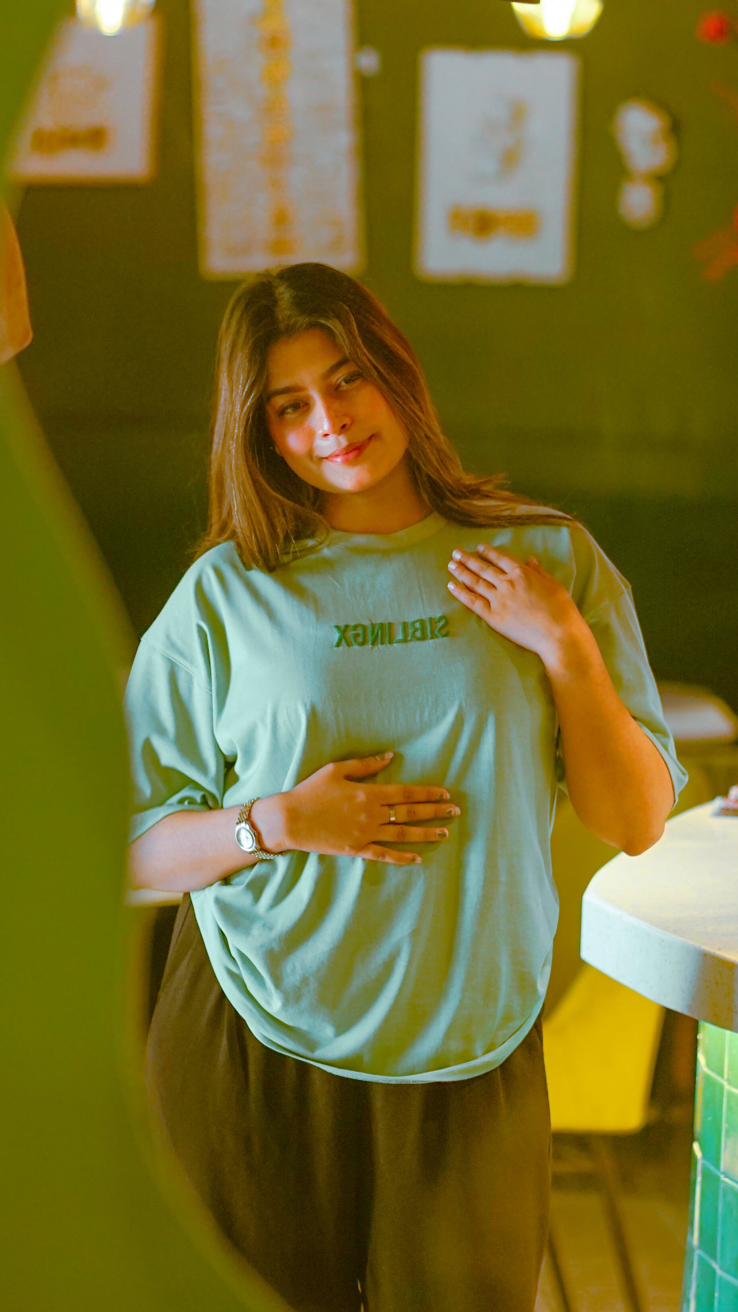 FADED CULTURE Oversized Tee – Mint Green