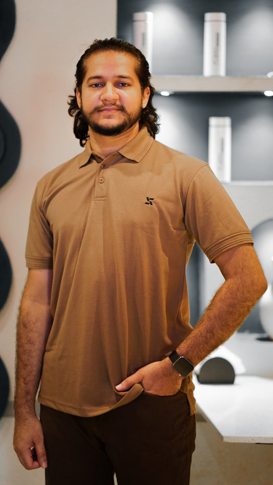 Classic Light Brown Polo Shirt – Clean & Casual