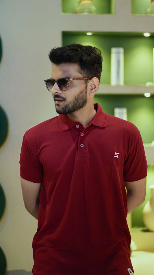 Essential Polo in Wine Maroon – Smart Casual Staple