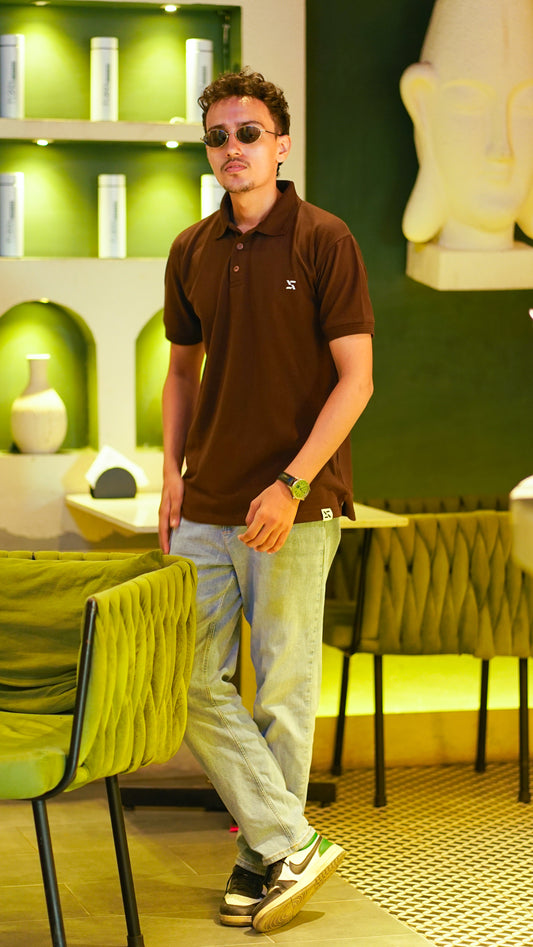 Classic Coffee Brown Polo Shirt – Casual & Timeless Fit