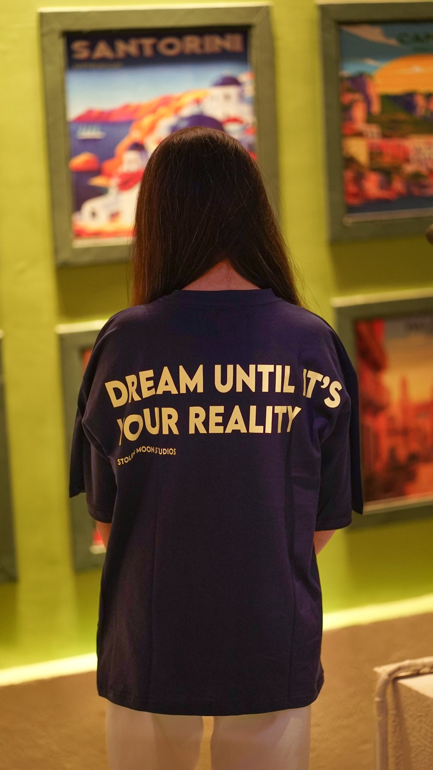 Dream Until It’s Your Reality” Oversized fit T-Shirt – Navy Blue